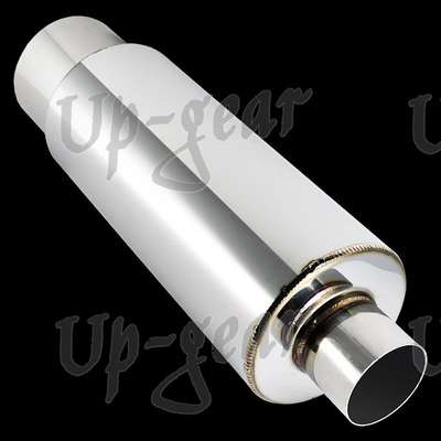 Universal N1 Style 4" Flat Tip Stainless Steel Exhaust Muffler 2.5" Inlet image 4