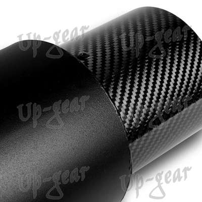 Universal 4" N1 Carbon Tip Black Stainless Weld-On Exhaust Muffler 3" Inlet image 5