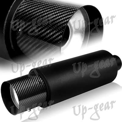 Universal 4" N1 Carbon Tip Black Stainless Weld-On Exhaust Muffler 3" Inlet