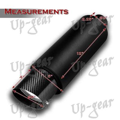 4" N1 Carbon Fiber Slant Tip Black Weld-On Exhaust Muffler 3" Inlet Universal 3 image 2