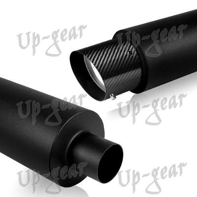 4" N1 Carbon Fiber Slant Tip Black Weld-On Exhaust Muffler 3" Inlet Universal 3 image 5