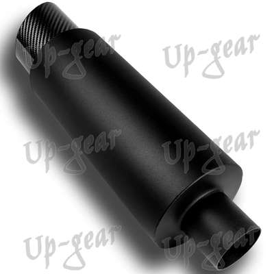 4" N1 Carbon Fiber Slant Tip Black Weld-On Exhaust Muffler 3" Inlet Universal 3 image 4