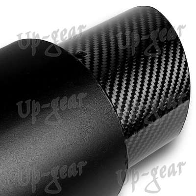 4" N1 Carbon Fiber Slant Tip Black Weld-On Exhaust Muffler 3" Inlet Universal 3 image 5