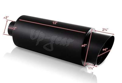 4" Fire Ball Tip 3" Inlet Black Stainless Racing Weld Exhaust Muffler+Silencer image 3