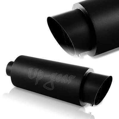 4" Fire Ball Tip 3" Inlet Black Stainless Racing Weld Exhaust Muffler+Silencer