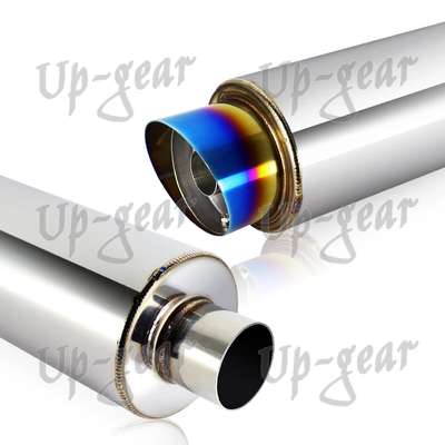 4" Titanium Burnt Slant Tip Stainless Steel Exhaust Muffler 3"Inlet+Silencer image 5