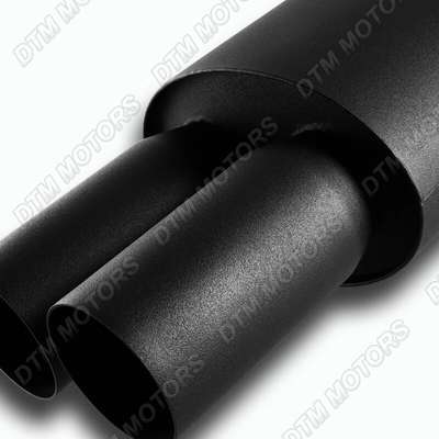 3" Dual Flat Tip T-304 Stainless Steel 3.0" Inlet Black Weld-on Muffler Exhaust image 2