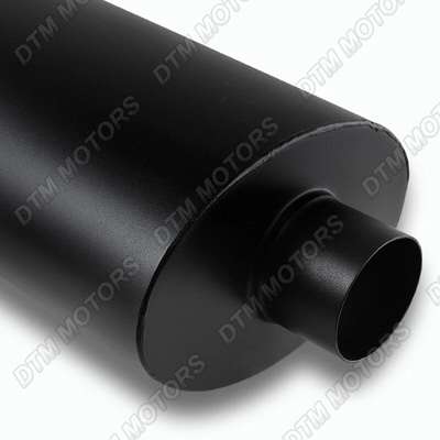 3" Dual Flat Tip T-304 Stainless Steel 3.0" Inlet Black Weld-on Muffler Exhaust image 3