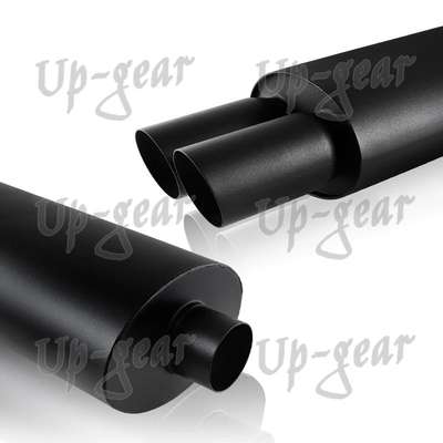 Universal 3" Dual Slant Tip Black Stainless Exhaust Weld-On Muffler 2.5" Inlet image 3