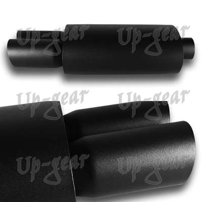 Universal 3" Dual Slant Tip DTM Black Stainless Exhaust Weld-On Muffler 3" Inlet image 5