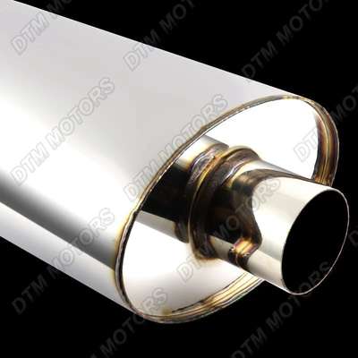 3" Dual Slant Tip T-304 Stainless Steel 3" Inlet Weld-on Exhaust Muffler image 4