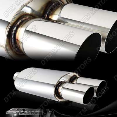 3" Dual Slant Tip T-304 Stainless Steel 3" Inlet Weld-on Exhaust Muffler