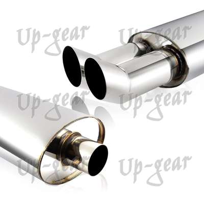 Universal 3" DTM Style Tip Stainless Steel Weld-on Exhaust Muffler 2.5" Inlet image 5