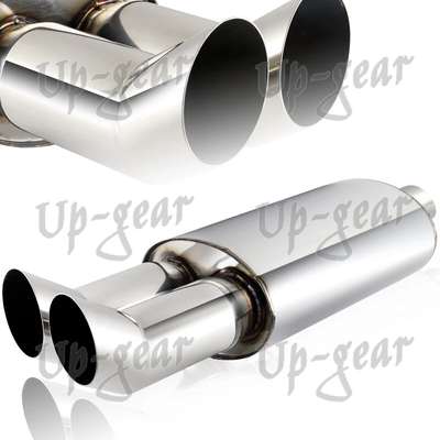 Universal 3" DTM Style Tip Stainless Steel Weld-on Exhaust Muffler 2.5" Inlet