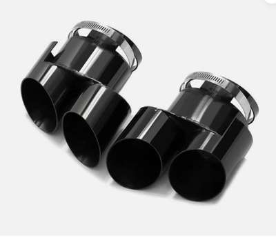 1 Pair Dual Pipe Exhaust Tips*Performance For BMW X5 G05 / X6 G06 / X7 G07 Black image 3