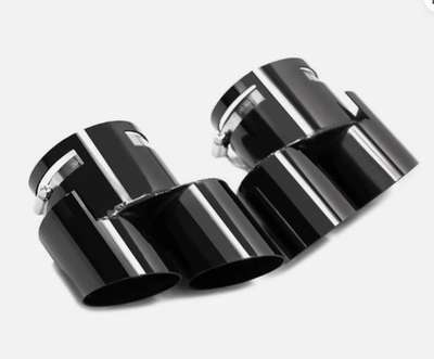 1 Pair Dual Pipe Exhaust Tips Performance For BMW X5 G05 / X6 G06 / X7 G07 Black image 4