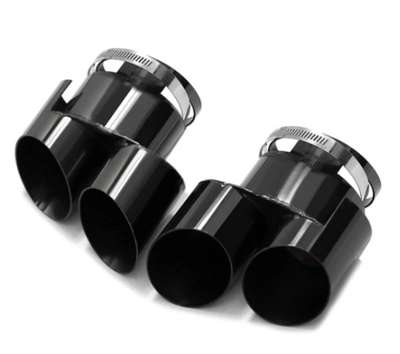 1 Pair Dual Pipe Exhaust Tips*Performance For BMW X5 G05 / X6 G06 / X7 G07 Black
