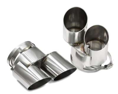 1 Pair Dual Pipe Exhaust Tips Performance For BMW X5 G05 X6 G06 X7 G07 Silver. image 2
