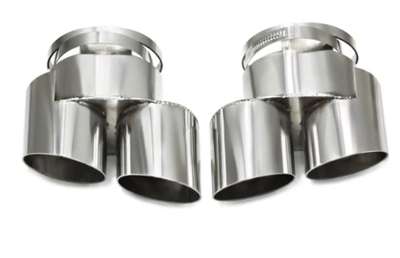 1 Pair Dual Pipe Exhaust Tips Performance For BMW X5 G05 X6 G06 X7 G07 Silver. image 3