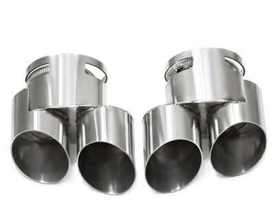1 Pair Dual Pipe Exhaust Tips Performance For BMW X5 G05 X6 G06 X7 G07 Silver. image 4