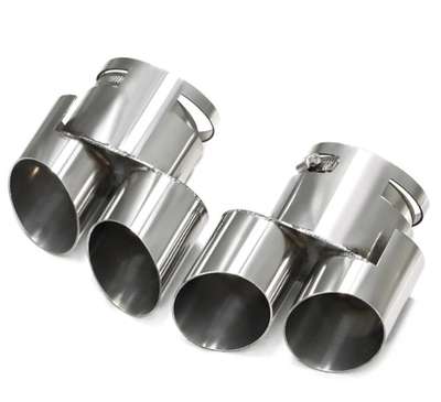 1 Pair Dual Pipe Exhaust Tips Performance For BMW X5 G05 X6 G06 X7 G07 Silver.