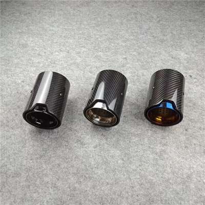 1Pcs Real Carbon Fiber M Sport Exhaust Tips Black on Black For BMW M3 M4 M5 image 4