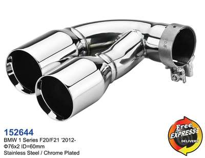 Exhaust tips dual tailpipe trims for BMW 1 series F20 F21 M Performance 152644