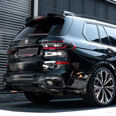 Gloss Black Stainless Sport Exhaust Tip Covers Fit BMW X7 G07 40i M50i 2019-2022 image 3