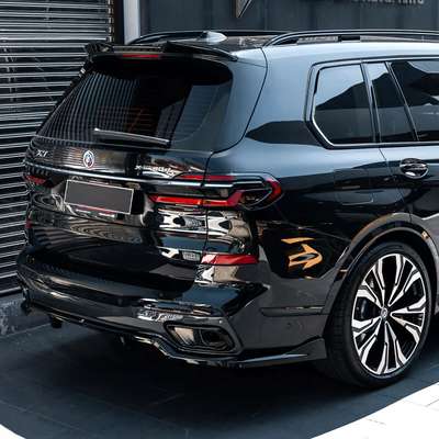 Gloss Black Stainless Sport Exhaust Tip Covers Fit BMW X7 G07 40i M50i 2019-2022 image 4