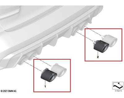 BMW Genuine M Performance M2 G87 M3 G80 G81 M4 G82 G83 CARBON EXHAUST TIP SET image 3