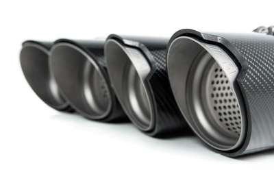 BMW Genuine M Performance F95 X5M F96 X6M Carbon Fiber Titanium TAILPIPE SET NEW