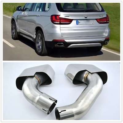 Steel Rear Bumper Exhaust Tip Muffler Pipes For BMW F15 X5 E70 2014 2015 Pair OA