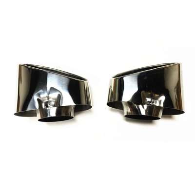 2x Rear Exhaust Muffler Silencer Pipe Tip FOR BMW X5 Oblique 2008-2013 Steel image 2