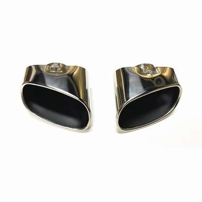 2x Rear Exhaust Muffler Silencer Pipe Tip FOR BMW X5 Oblique 2008-2013 Steel image 4