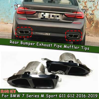 1x Rear Exhaust Muffler Tail Pipe Tip For BMW 7 Series M Sport G11 G12 2017-2019
