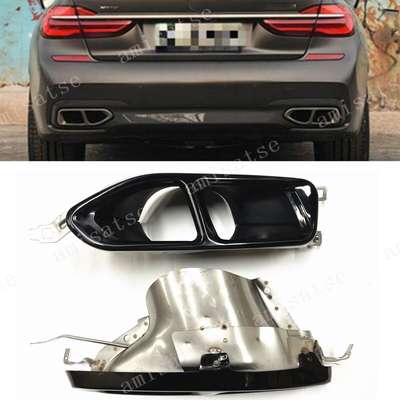BLK Rear Exhaust Muffler Tail Pipe Tip For BMW 7 Series M Sport G11 G12 2017-19 image 2