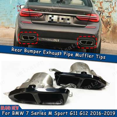 BLK Rear Exhaust Muffler Tail Pipe Tip For BMW 7 Series M Sport G11 G12 2017-19