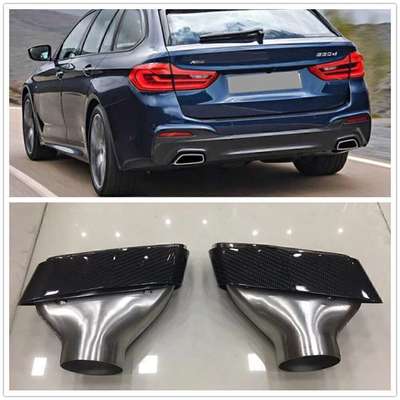 Carbon Fiber Exhaust Muffler Pipe For 2019 BMW 5-Series G30 G30 2PCS AM