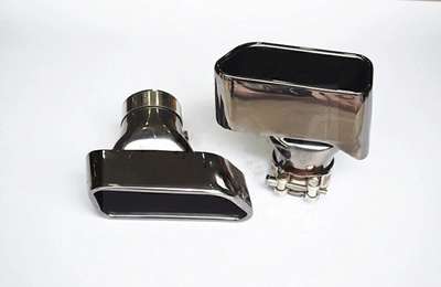 1 Pair Titanium Black Rear Exhaust Muffler Tips For BMW F10 F18 5 Series image 2