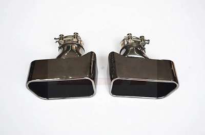 1 Pair Titanium Black Rear Exhaust Muffler Tips For BMW F10 F18 5 Series image 4