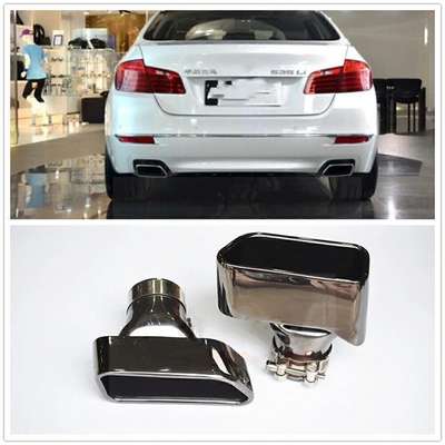1 Pair Titanium Black Rear Exhaust Muffler Tips For BMW F10 F18 5 Series