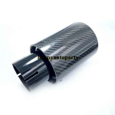 1PCS Glossy Black Carbon Fiber Exhaust Tip For M Performance BMW Universal Pipes image 2