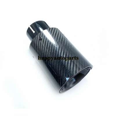 1PCS Glossy Black Carbon Fiber Exhaust Tip For M Performance BMW Universal Pipes image 5