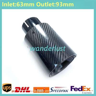 1PCS Glossy Black Carbon Fiber Exhaust Tip For M Performance BMW Universal Pipes image 2