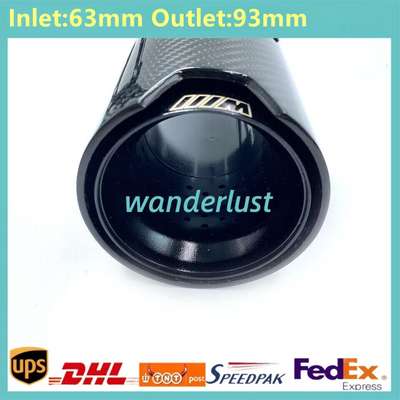 1PCS Glossy Black Carbon Fiber Exhaust Tip For M Performance BMW Universal Pipes image 3