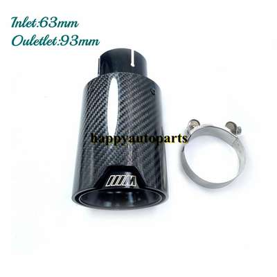 1PCS Glossy Black Carbon Fiber Exhaust Tip For M Performance BMW Universal Pipes