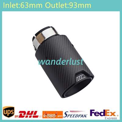 1PCS Matte Black Carbon Fiber Exhaust Tip For M Performance BMW ID:63mm OD:93mm