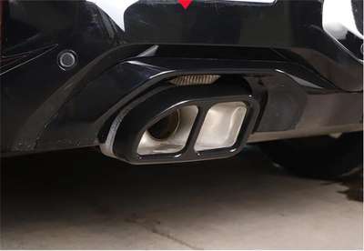 Steel Gloss Black Exhaust Muffler Tail Pipe Cover For BMW X3 G01 X4 G02 2022-23 image 4