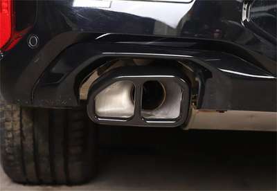 Steel Gloss Black Exhaust Muffler Tail Pipe Cover For BMW X3 G01 X4 G02 2022-23 image 5
