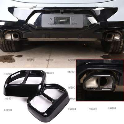 Steel Gloss Black Exhaust Muffler Tail Pipe Cover For BMW X3 G01 X4 G02 2022-23